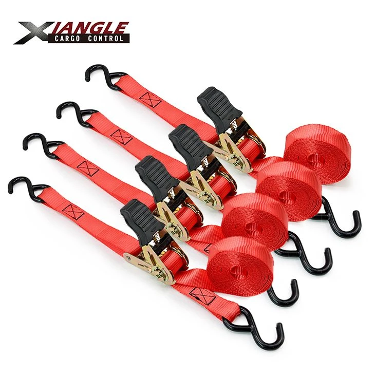 4 Pack 15 Ft Ratchet Tie Down Straps With S Hook